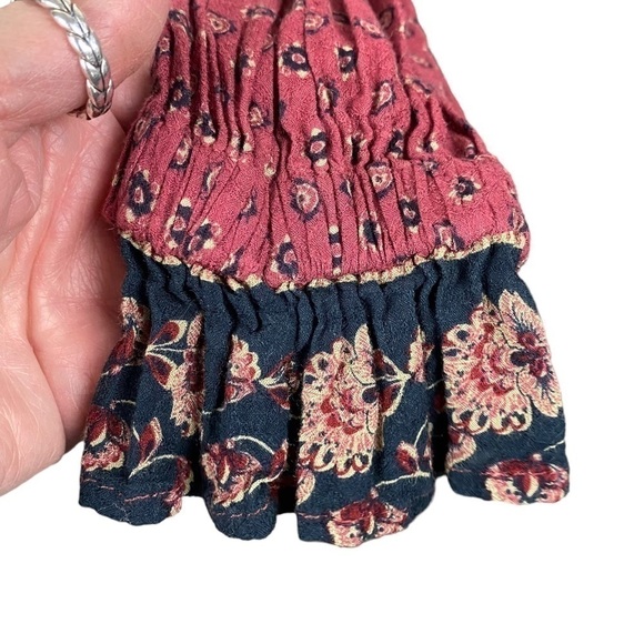 Free People boho floral print bell sleeves  tunic size small - Picture 5 of 7